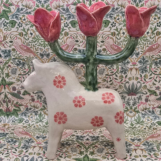 Swedish Horse 'Dalahäst'  Tripple Candle holder