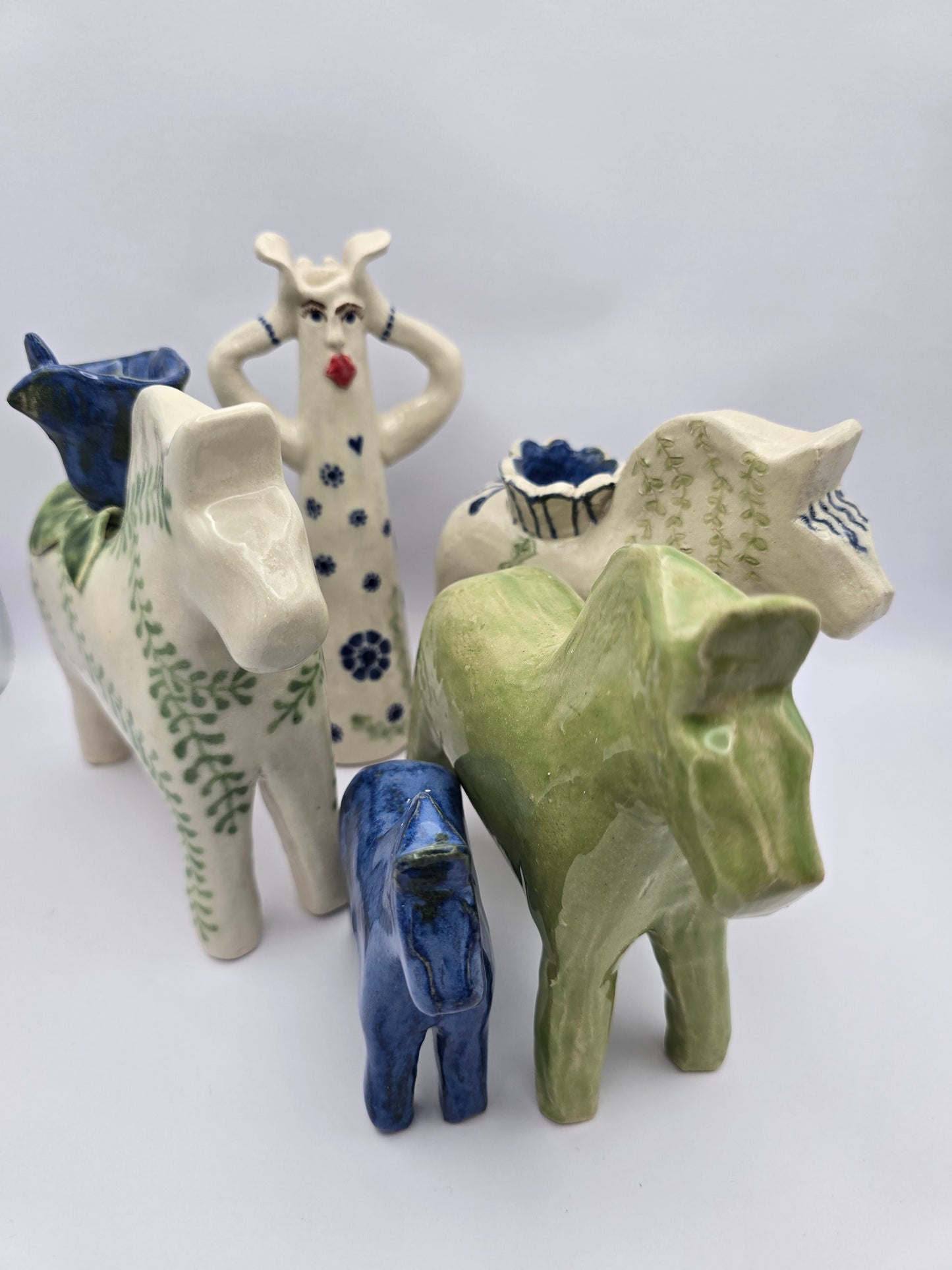 Folk lady Blue & Green